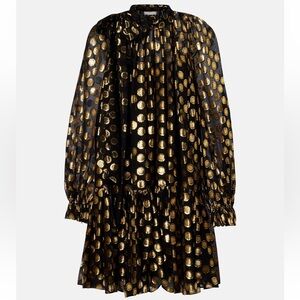 NWT Ulla Johnson Black and Gold Mini Dress